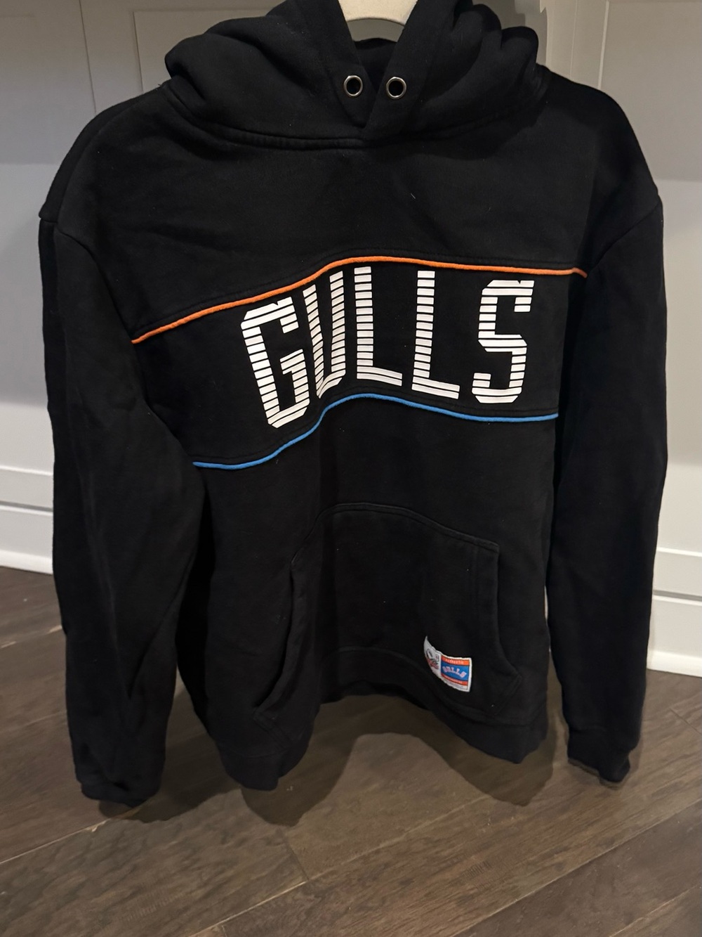 San Diego GULLS Black Pullover Hoodie with Orange & Blue Trim